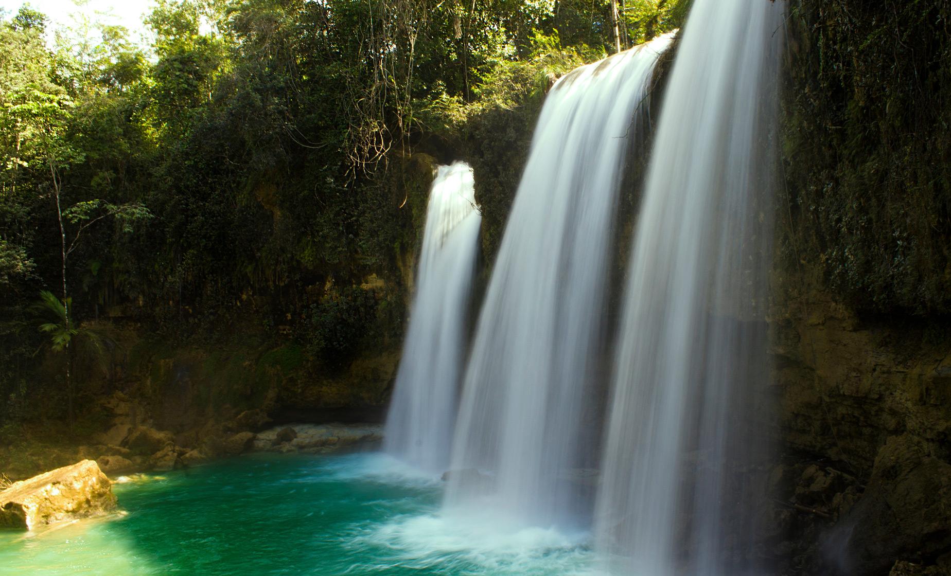 Damajagua Falls cave inlet in the Dominican Republic.