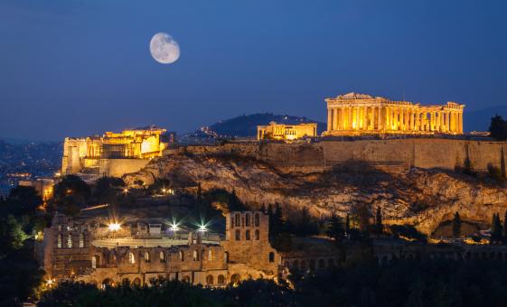 Athens at Night with Greek Dinner Show Tour (Museum of Ancient Greek Musical Instruments)