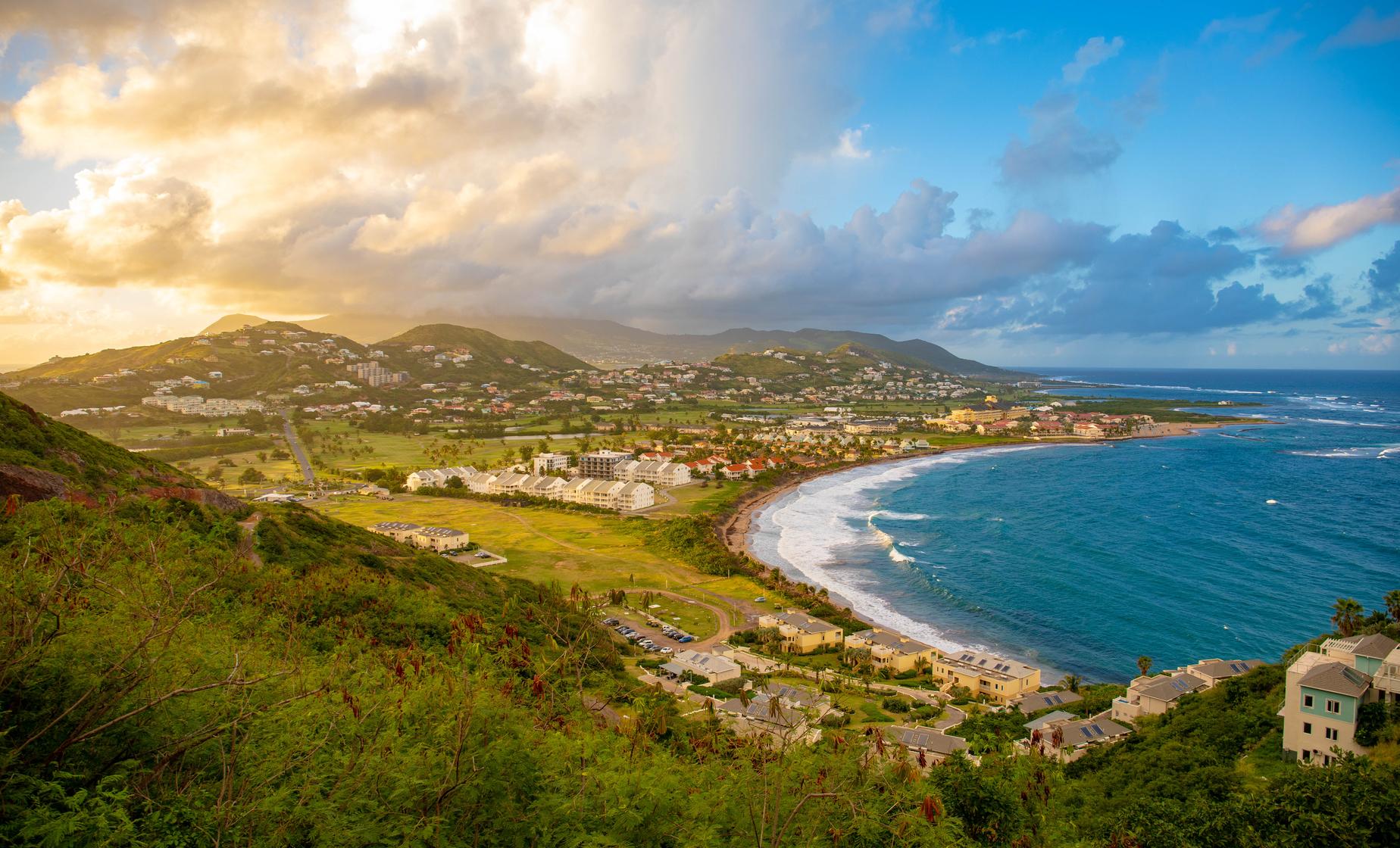 Frigate Bay Beach in St. Kitts and Island Highlights (Caribelle Batik, Brimstone Hill Fortress)