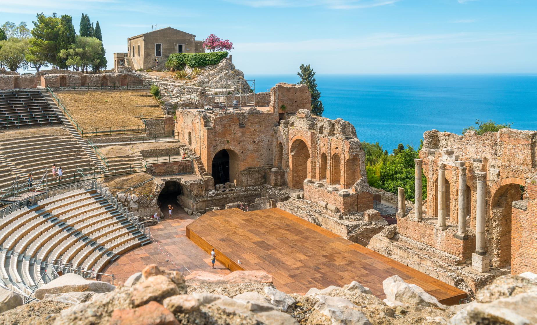 Castelmola and Taormina with Theatre