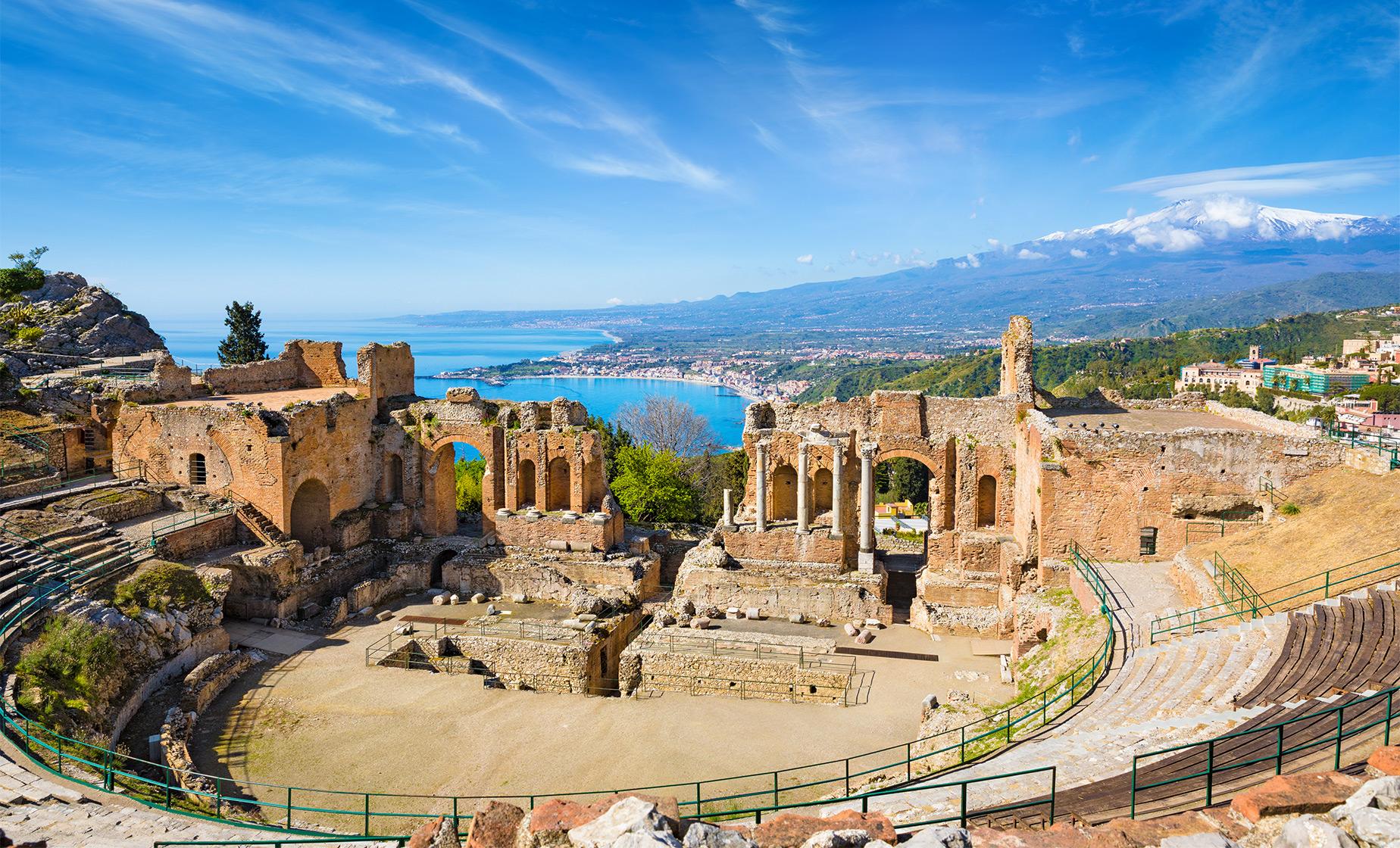 Castelmola and Taormina with Theatre